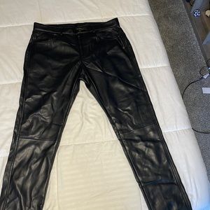 Men black Zara Faux Leather Pants